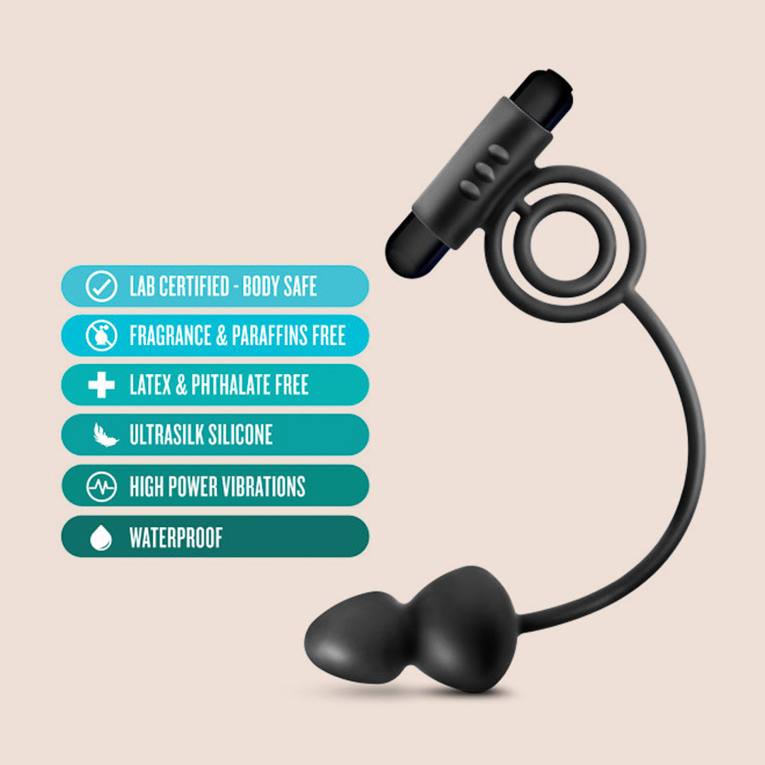 Anal Adventures Anal Balls | silicone with vibrating c-ring