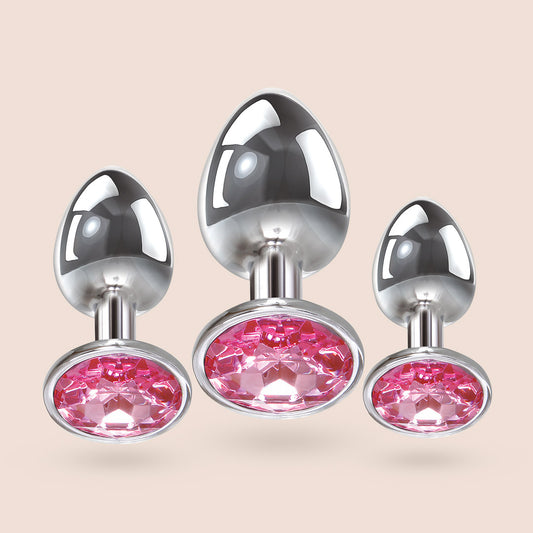 Pink Gem Anal Plug Set | 3 piece butt plugs