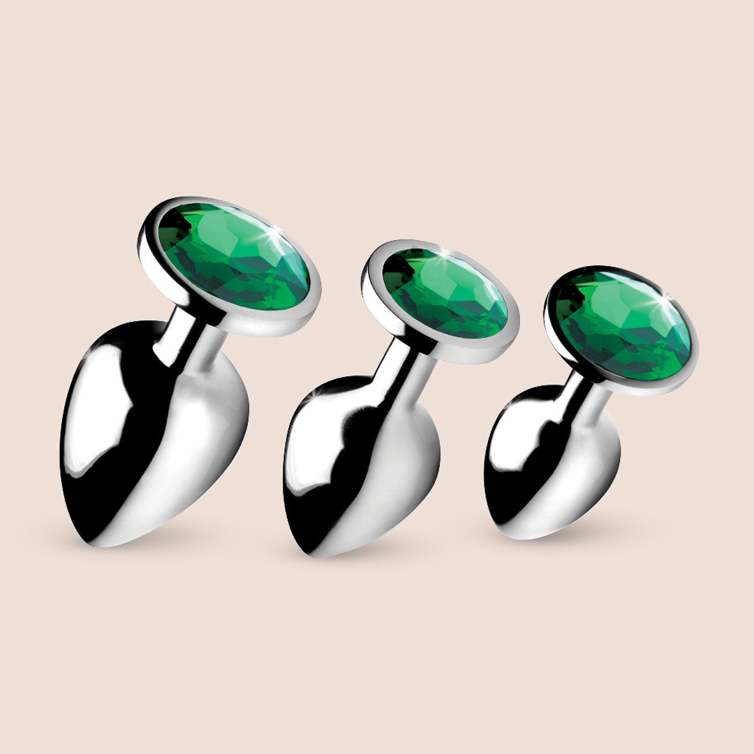 Emerald Gem Anal Plug Set | 3 piece butt plugs simplipleasures.com Emerald Gem Anal Plug Set | 3 piece butt plugs simplipleasures.com