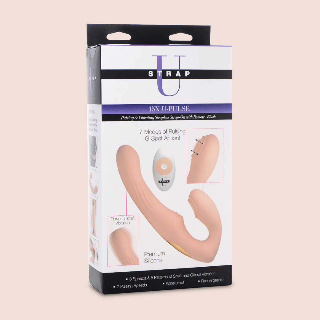 15x U-Pulse Pulse and Vibe Strapless Strap-on | remote controlled