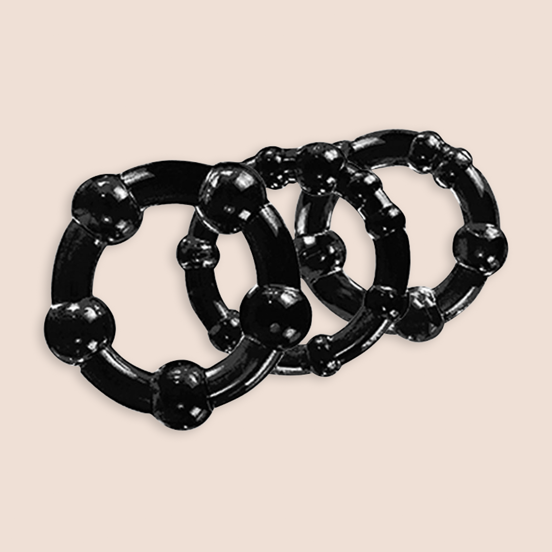 Stay Hard Beaded Cock Rings | 3 sizes per pack