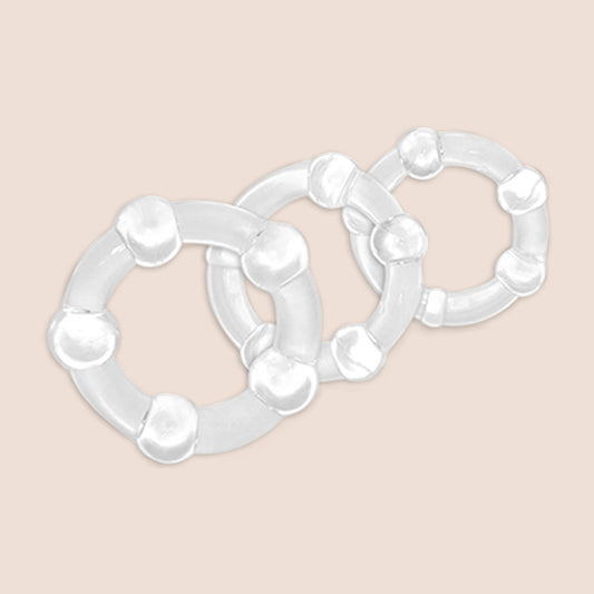 Stay Hard Beaded Cock Rings | 3 sizes per pack