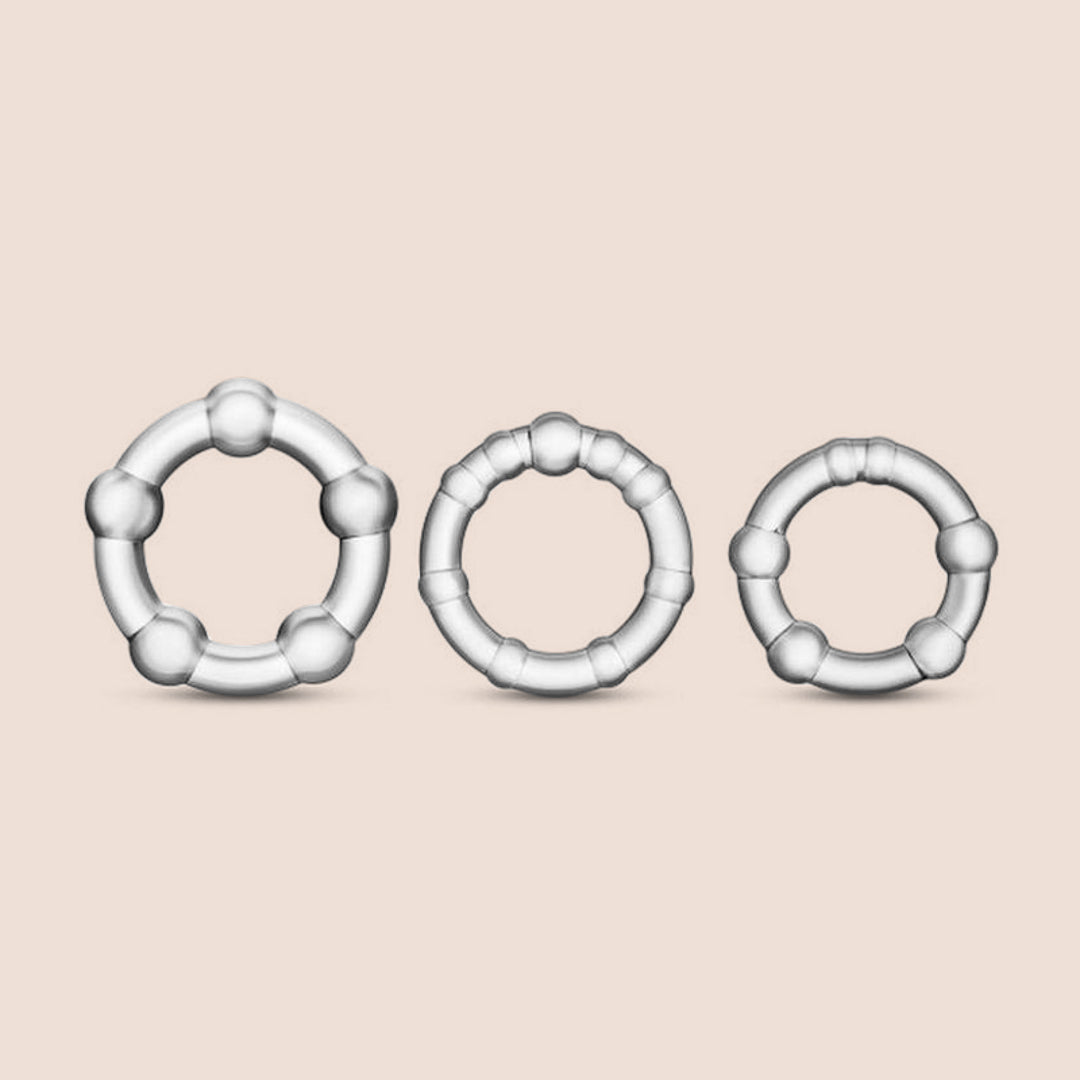 Stay Hard Beaded Cock Rings | 3 sizes per pack