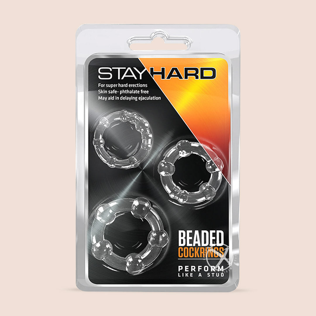 Stay Hard Beaded Cock Rings | 3 sizes per pack
