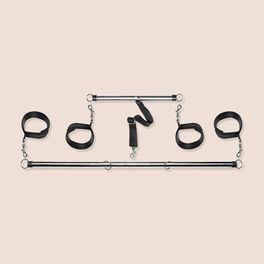 Fetish Fantasy Spread 'em Bar and Cuff Set | adjustable wrist and ankle cuffs