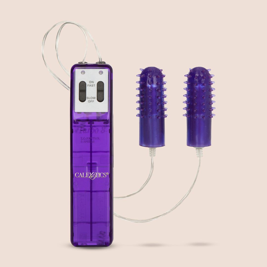 Cal Exotics Turbo 8 Function Double Bullet Vibrator With Sleeve simplipleasures.com Cal Exotics Turbo 8 Function Double Bullet Vibrator With Sleeve simplipleasures.com