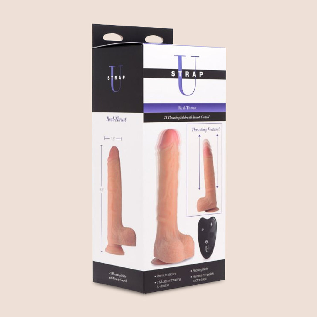7X Thrusting Dildo with Remote Control | powerful thrust and vibration