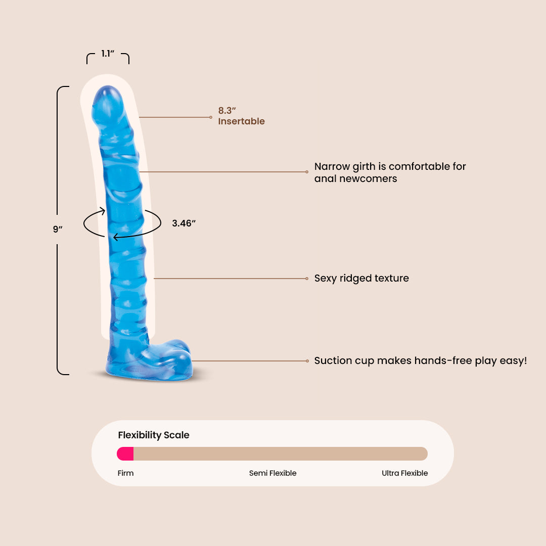 Raging Hard-Ons Slimline Series Ballsy | 9" dildo with suction