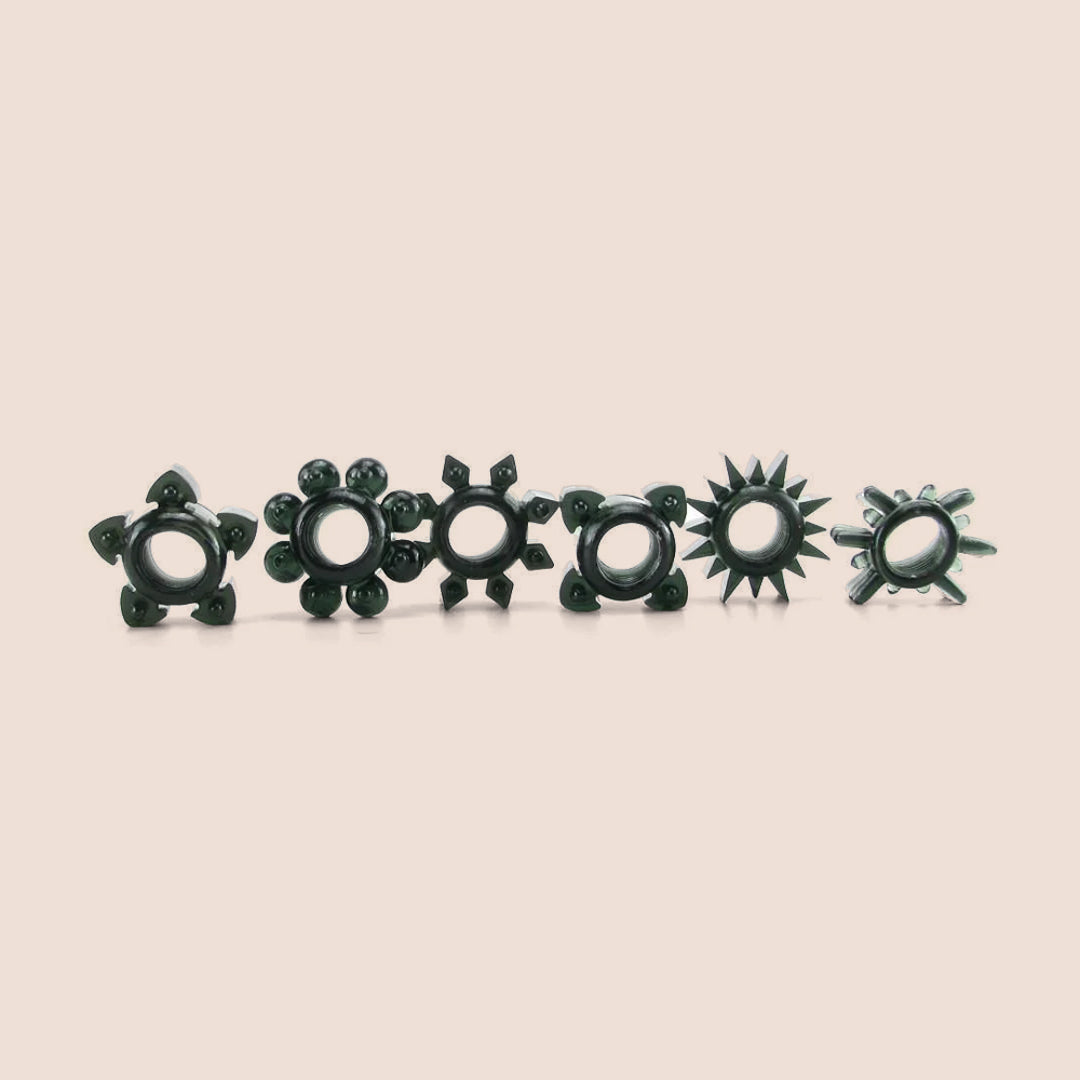 Doc Johnson Tower Of Power | set of 6 black c-rings