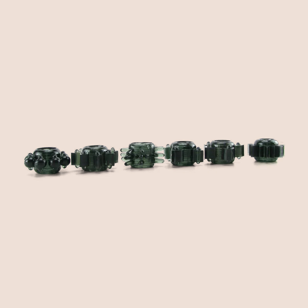 Doc Johnson Tower Of Power | set of 6 black c-rings