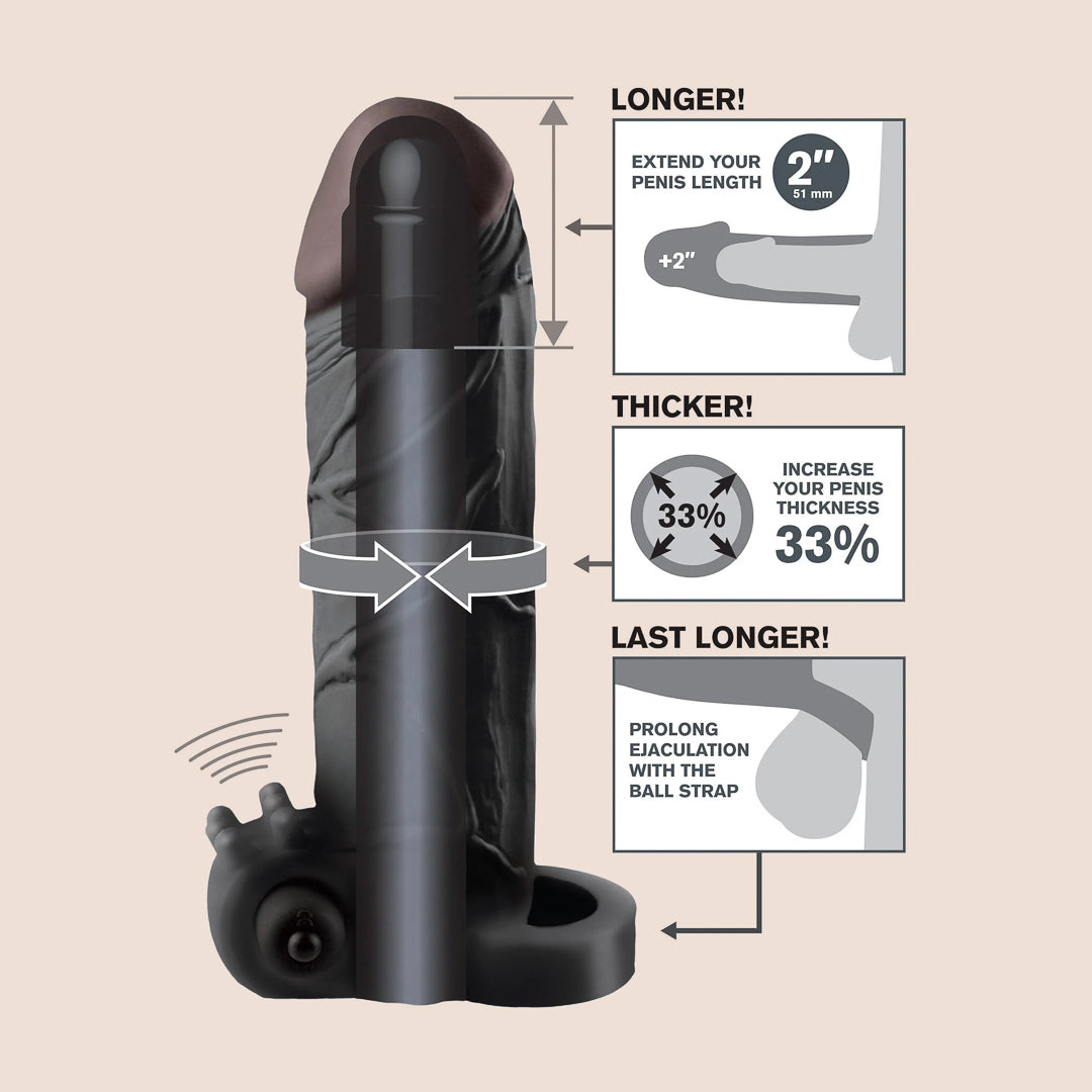 Fantasy X-tensions Vibrating Real Feel 2" Extension | realistic