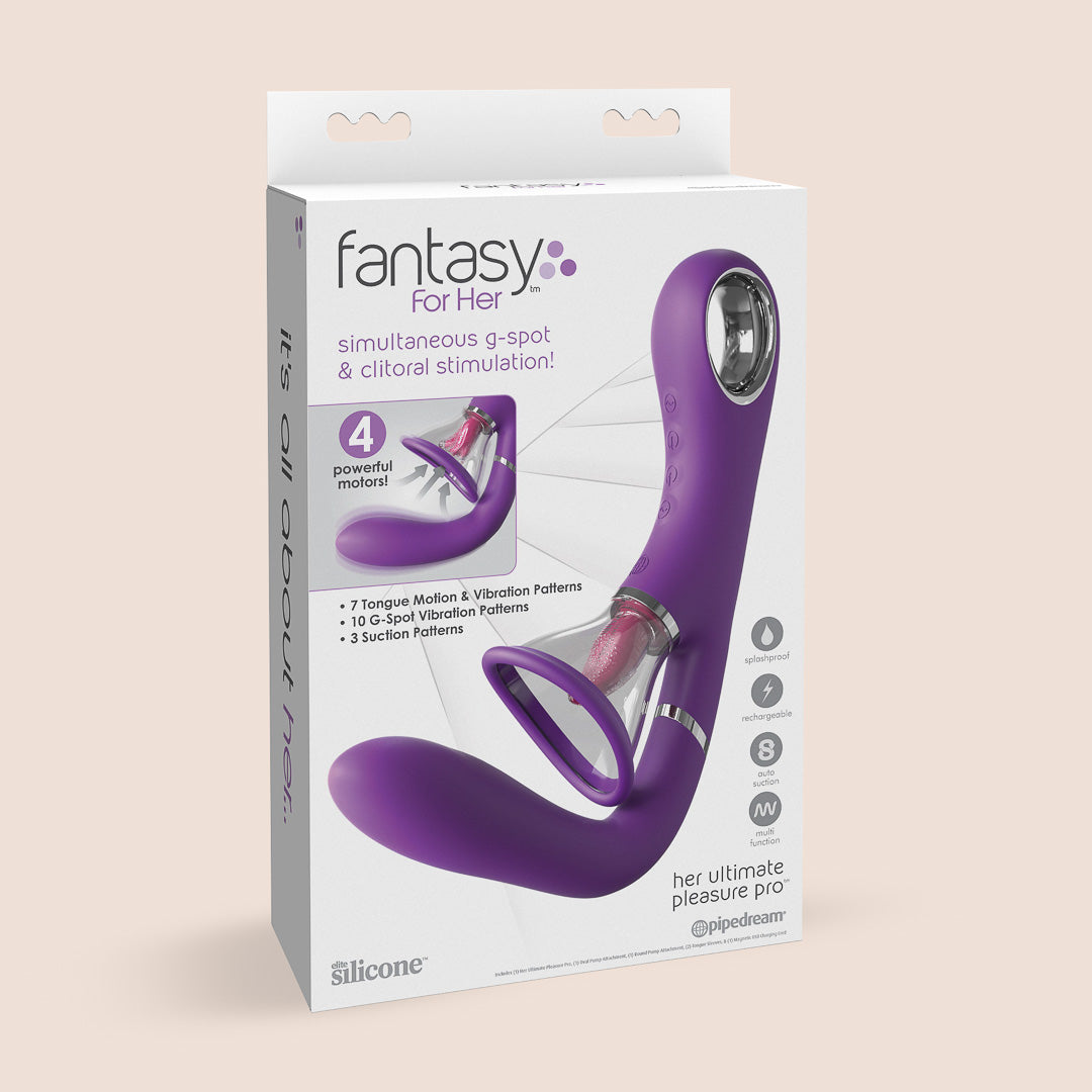 Fantasy for Her Ultimate Pleasure Pro | tongue and g-spot stimulation, vibration, and suction