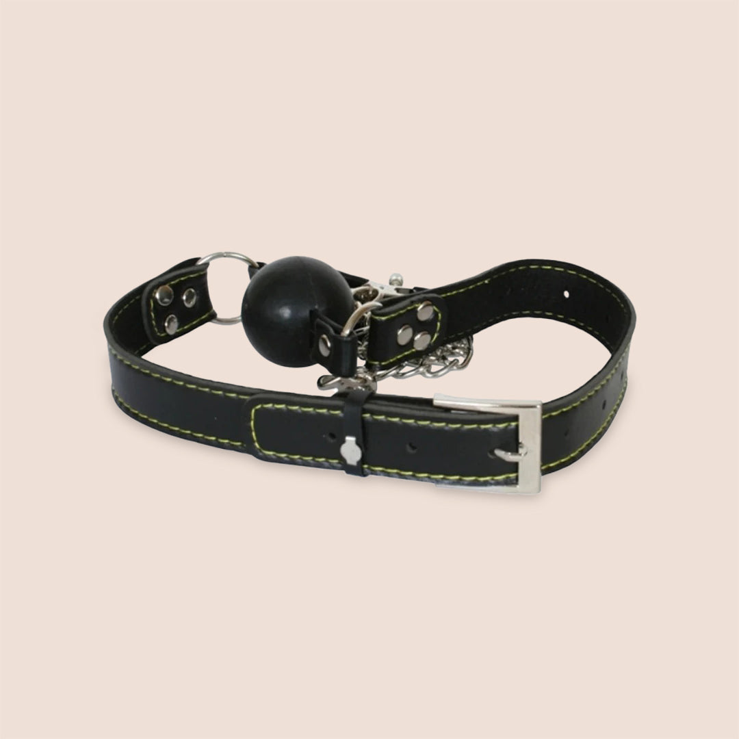 Fetish Fantasy Deluxe Ball Gag and Nipple Clamps | rubber ball, leather strap