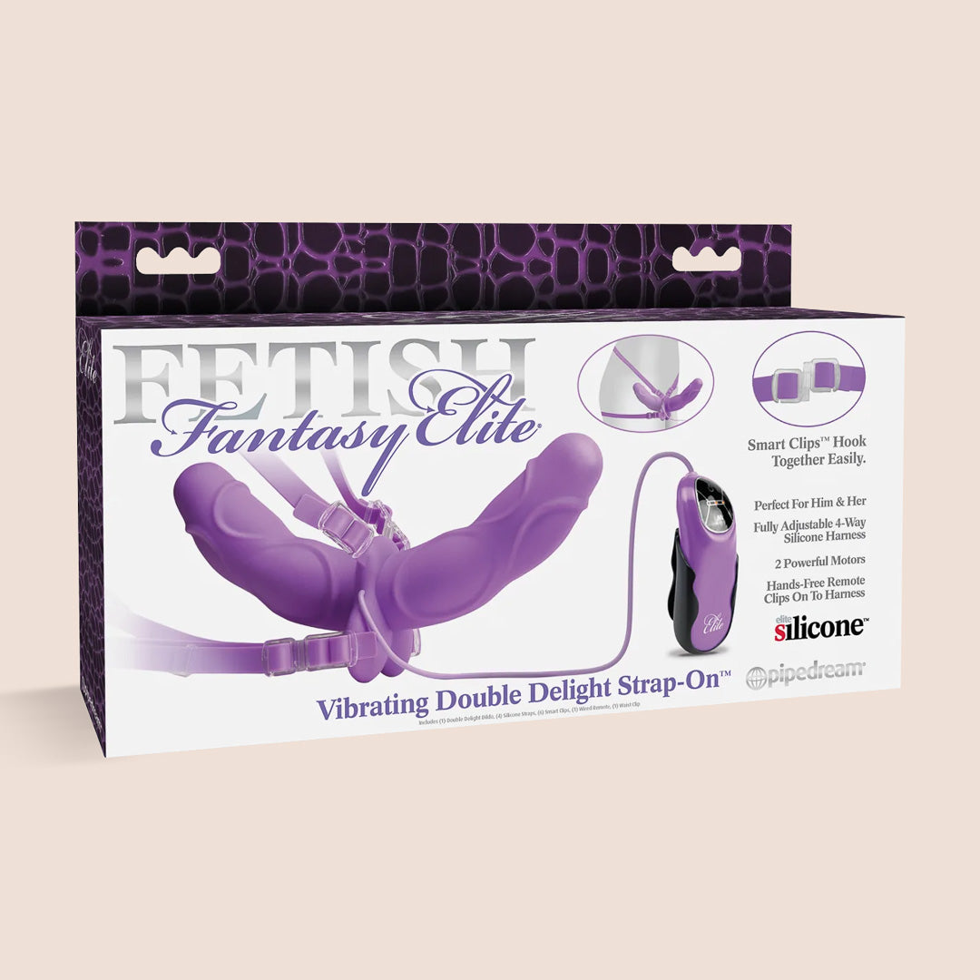 Fetish Fantasy Elite Vibrating Double Delight Strap-On | dual ended strap on