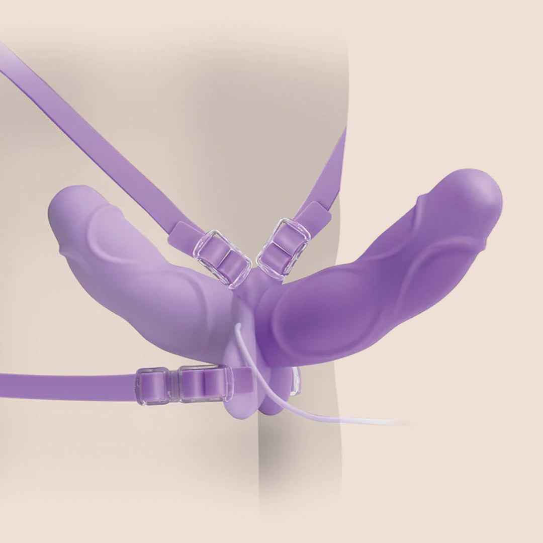Fetish Fantasy Elite Vibrating Double Delight Strap-On | dual ended strap on