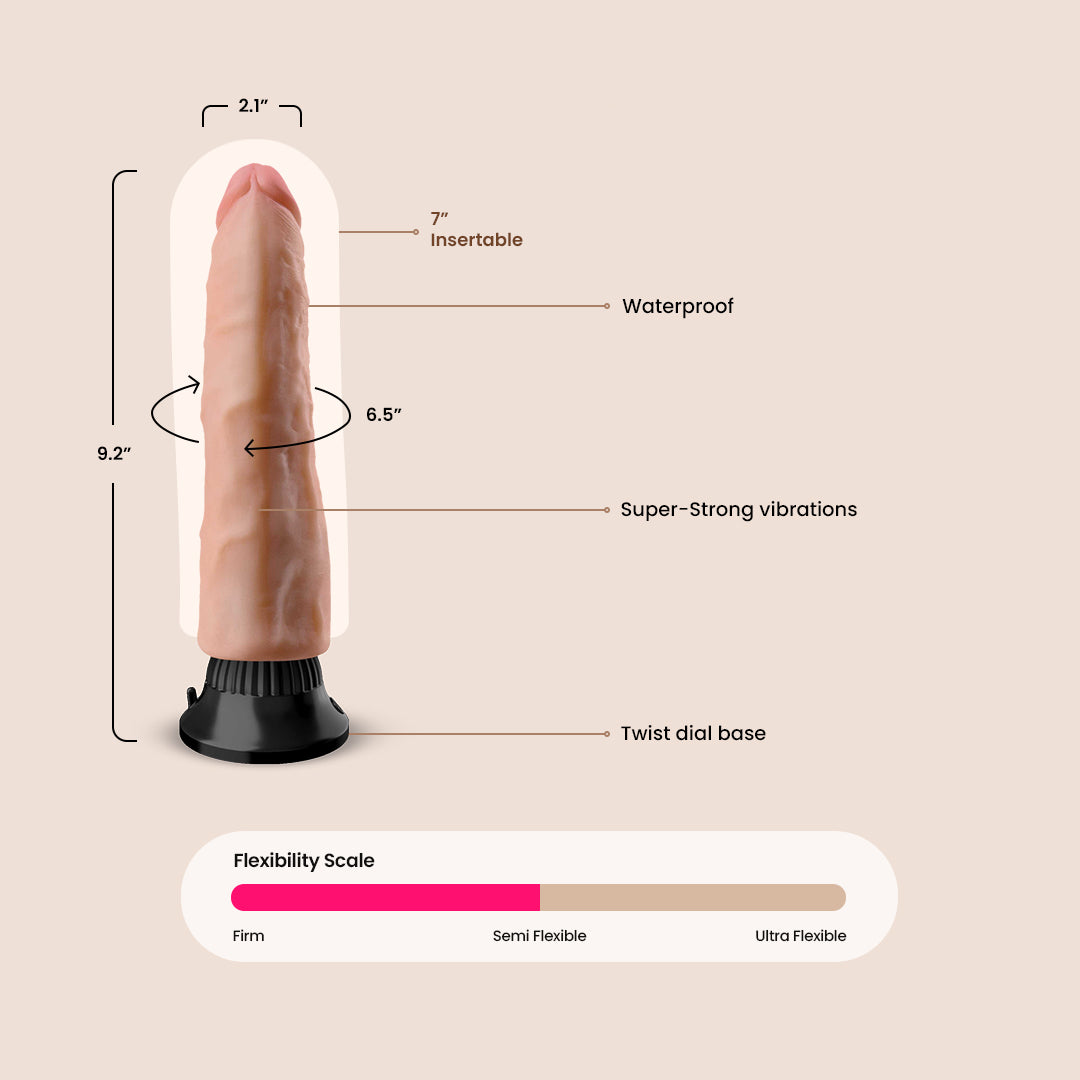 Real Feel Deluxe No. 3 | 7" vibrating dildo with suction cup base