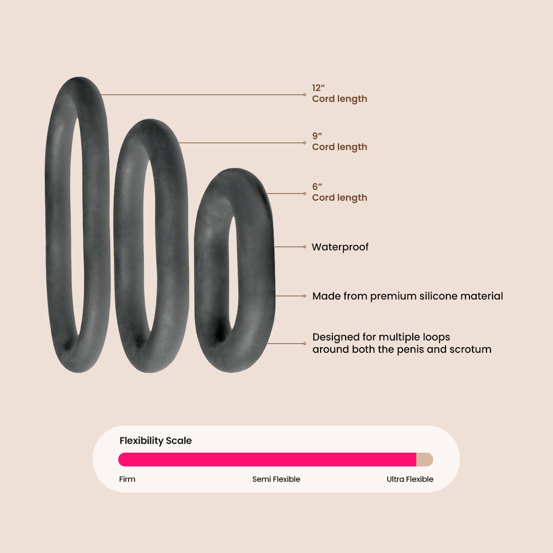 XPLAY® 6, 9 and 12 Ultra Wrap Ring Pack | customizable penis ring