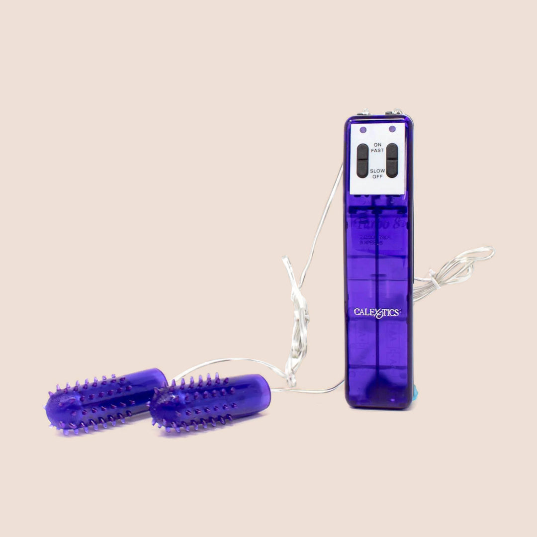 Pocket Exotics® Turbo 8 Accelerator™ Double Bullets | removable tickler sleeves