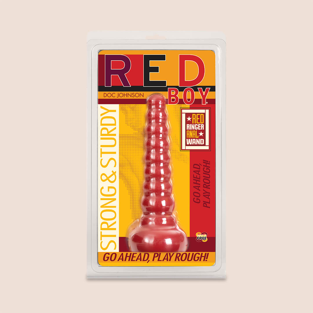 Red Boy Anal Wand Butt Plug | beaded plug