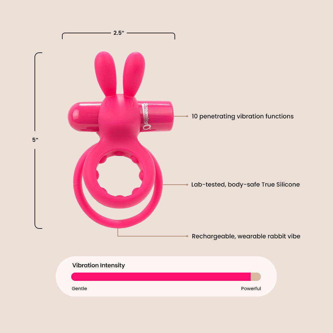 Screaming O Charged™ Ohare® | rechargeable silicone rabbit penis ring