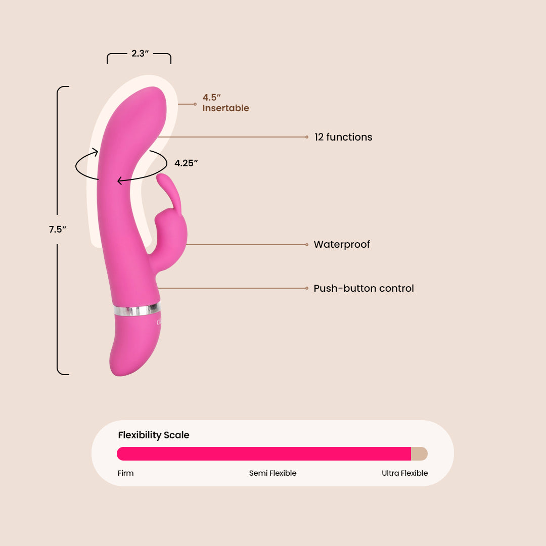 Foreplay Frenzy™ Bunny | dual motors & curved tip