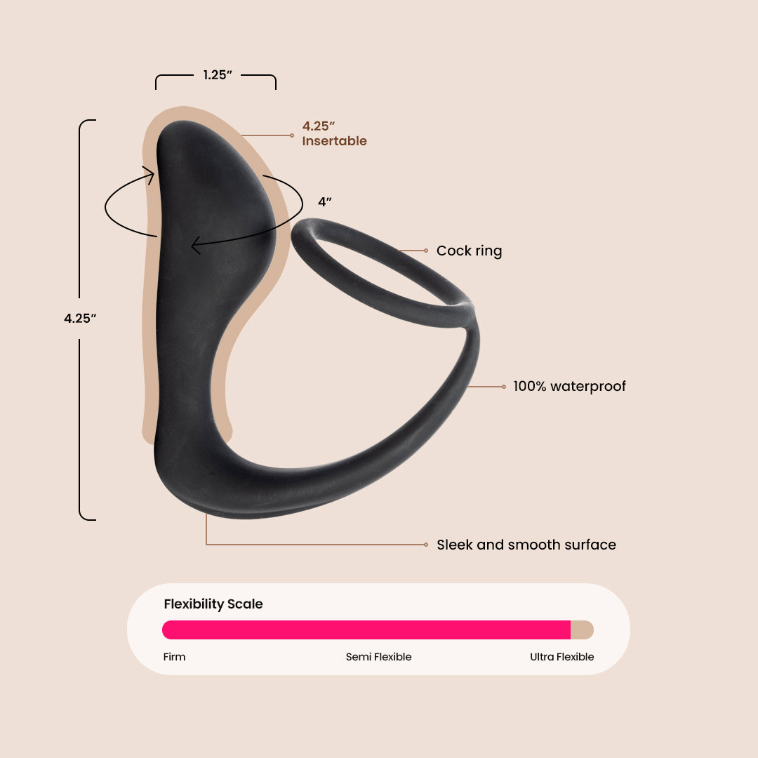 SIMPLI Prostate Plug with Penis Ring 01 | massager with c-ring