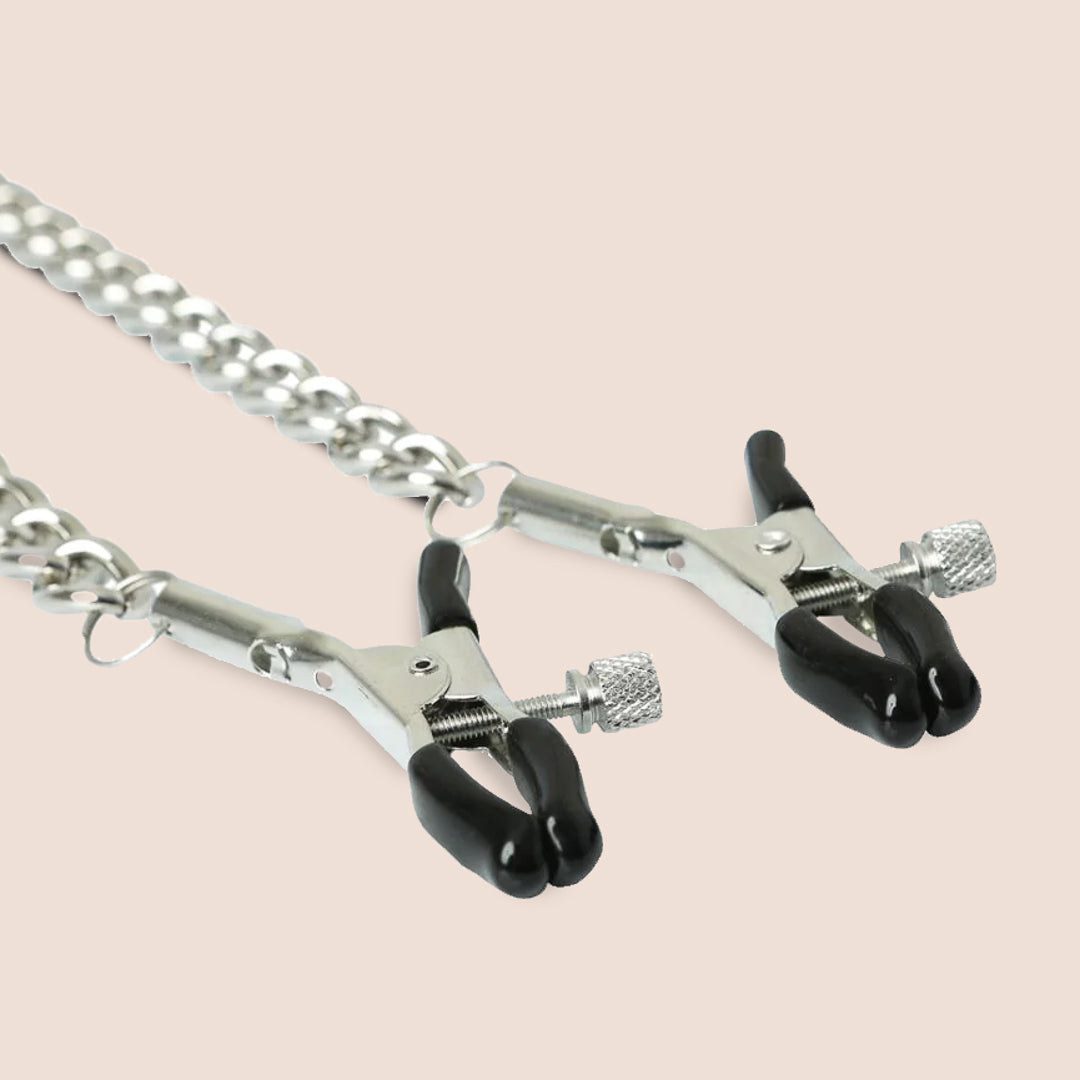 Sex & Mischief Collar with Nipple Clamps | adjustable buckle closure