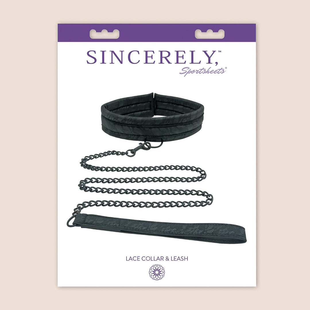 Sincerely, Sportsheets Lace Collar and Leash | soft lace & linked leash