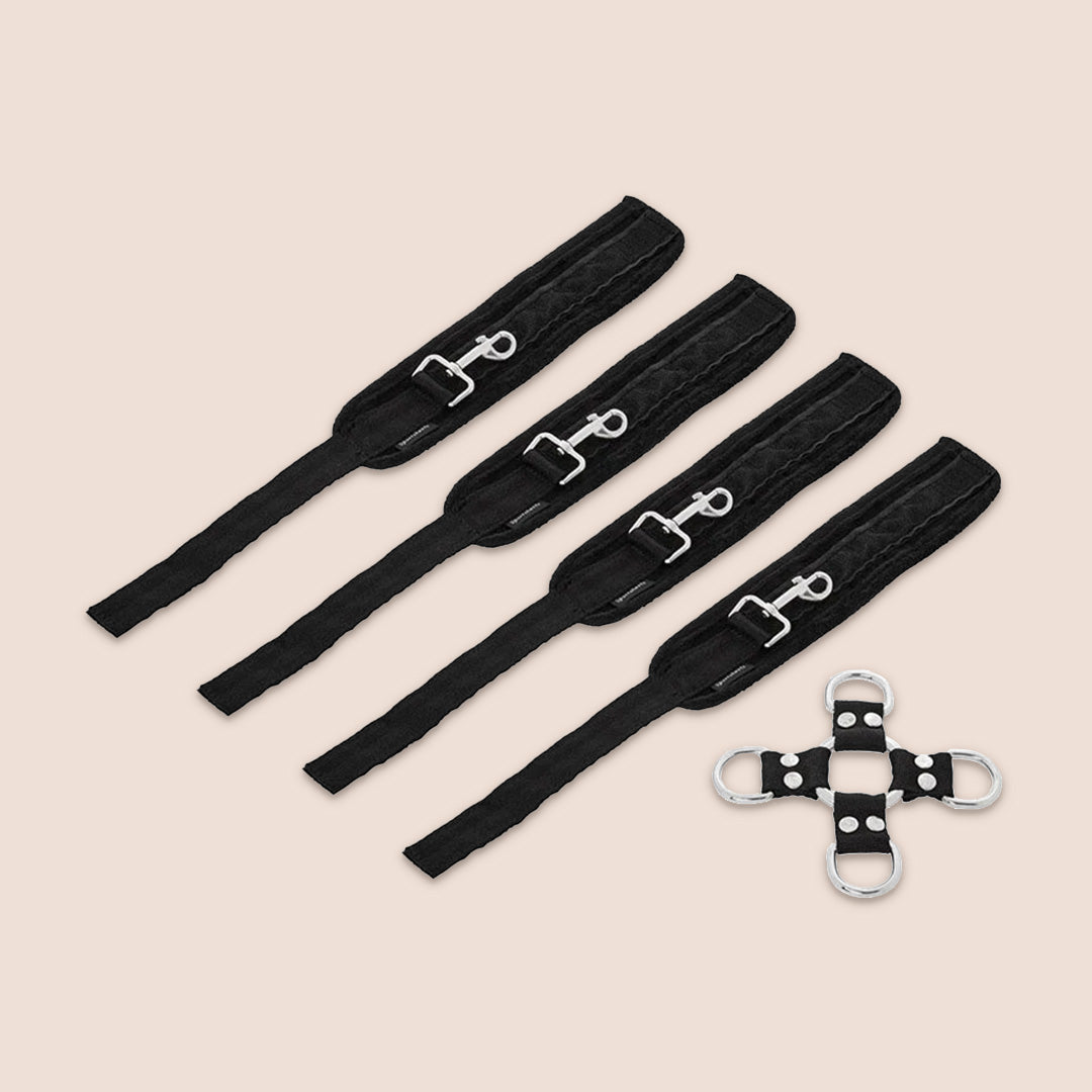 Sportsheets 5 Piece Hog Tie & Cuff Set | four detachable cuffs