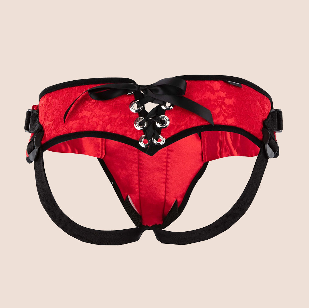 Sportsheets Sunrise Lace Corsette strap-on | bullet pocket