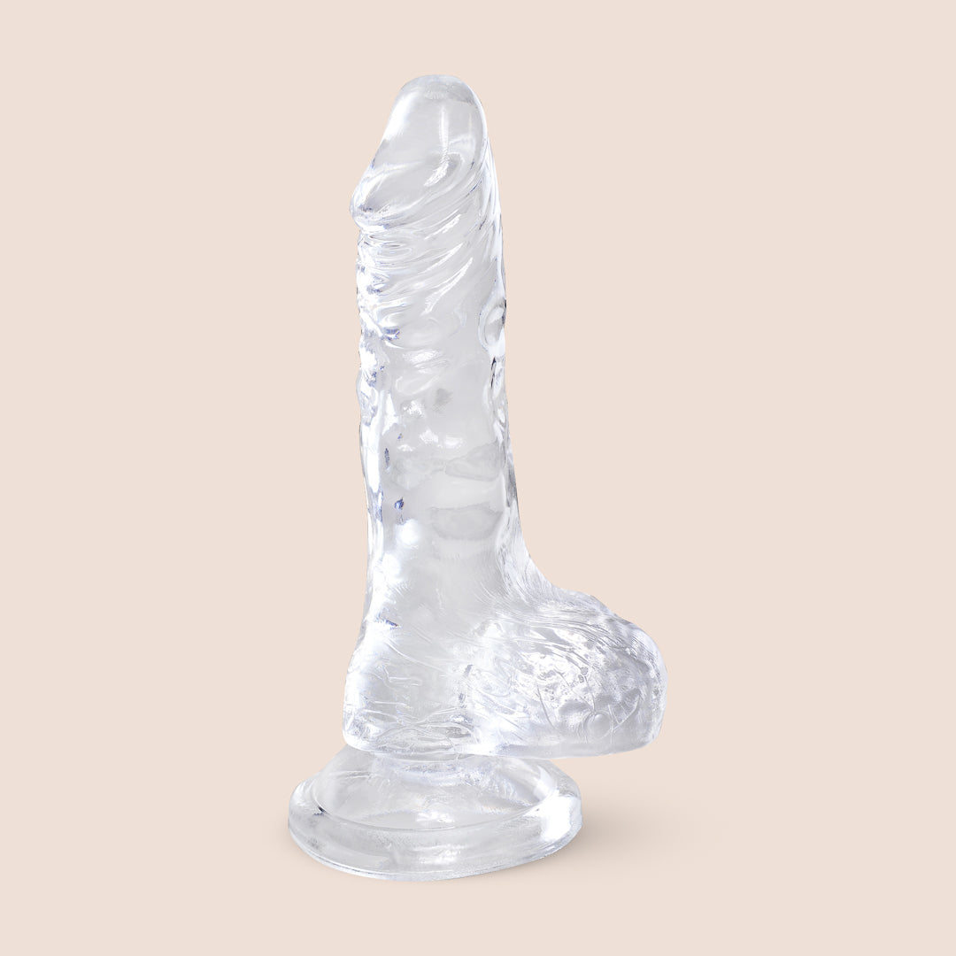 King C_ck Clear 4 Inch Didlo | with balls