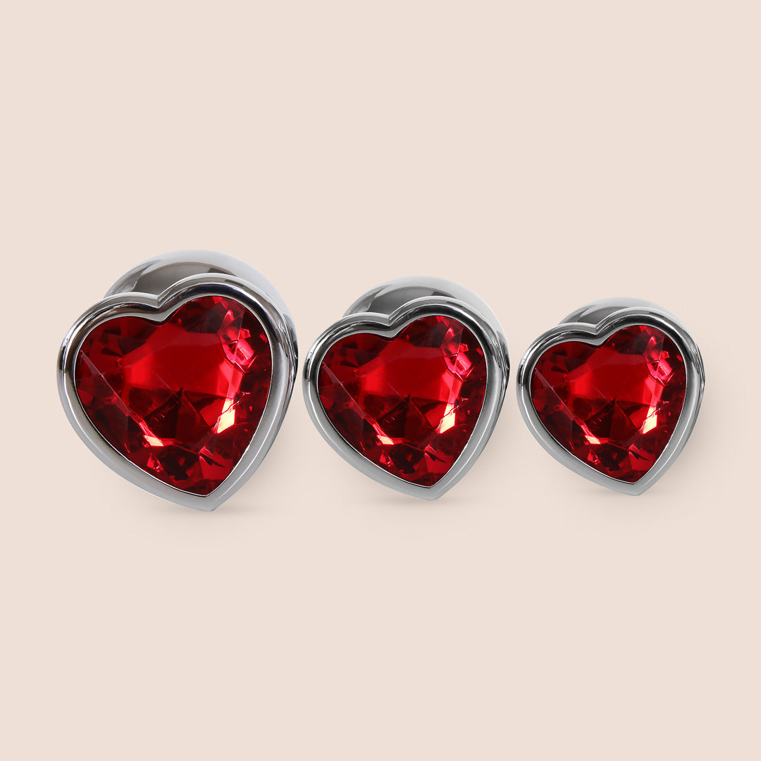 Three Hearts Gem Anal Plug Set | 3 piece butt plugs