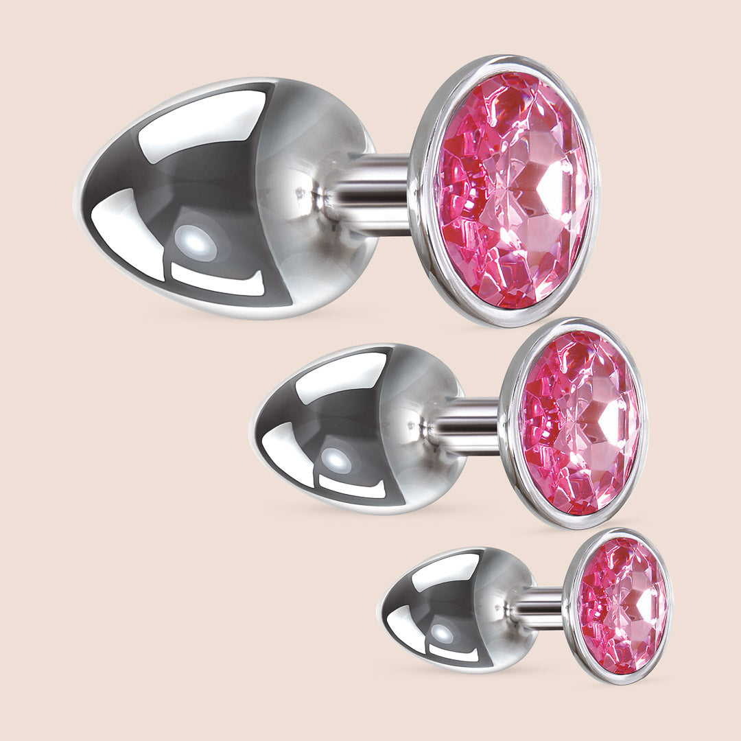 Pink Gem Anal Plug Set | 3 piece butt plugs