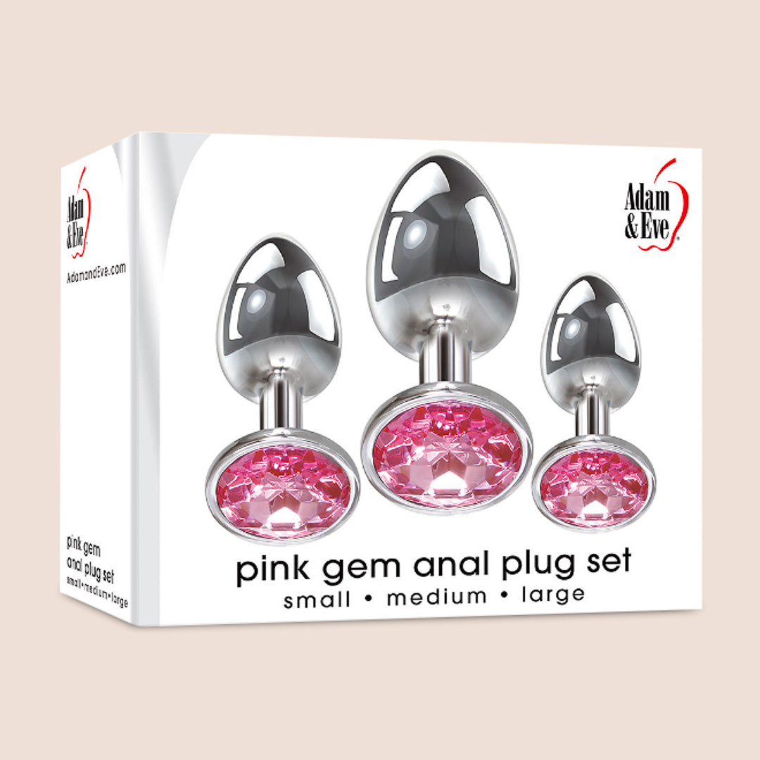 Pink Gem Anal Plug Set | 3 piece butt plugs