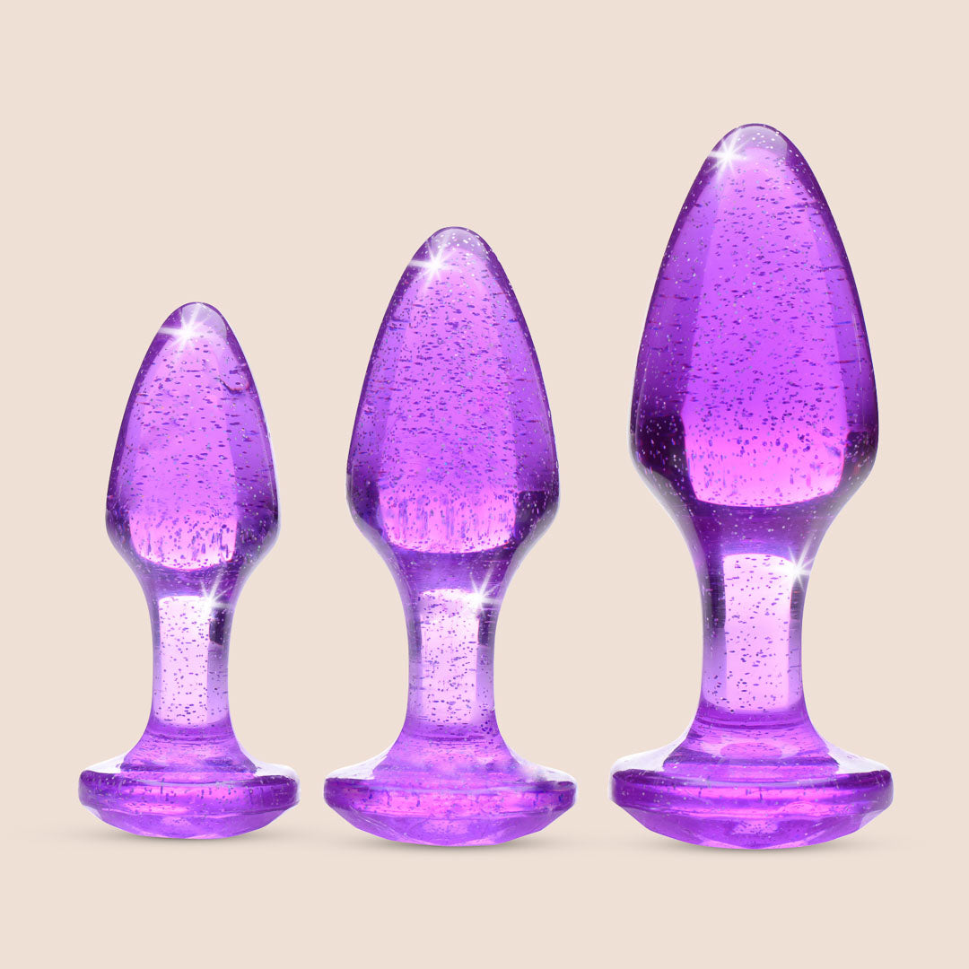 Glitter Gem Anal Plug Set | 3 piece butt plugs