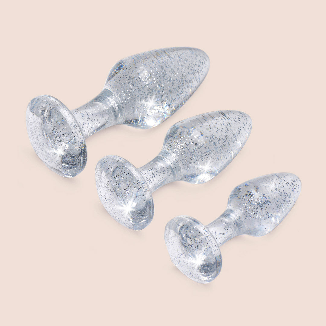 Glitter Gem Anal Plug Set | 3 piece butt plugs