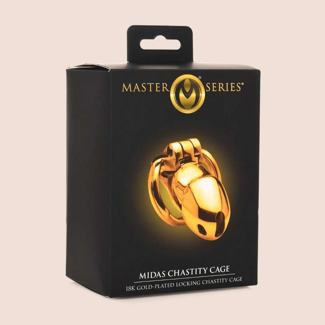 Midas 18K Gold-Plated Locking Chastity Cage | stainless steel cage