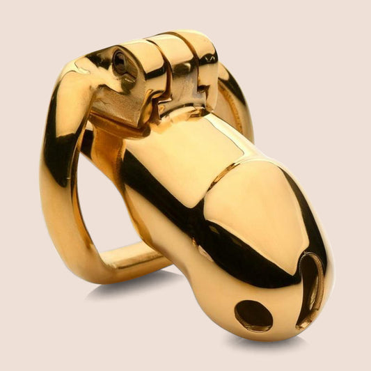 Midas 18K Gold-Plated Locking Chastity Cage | stainless steel cage