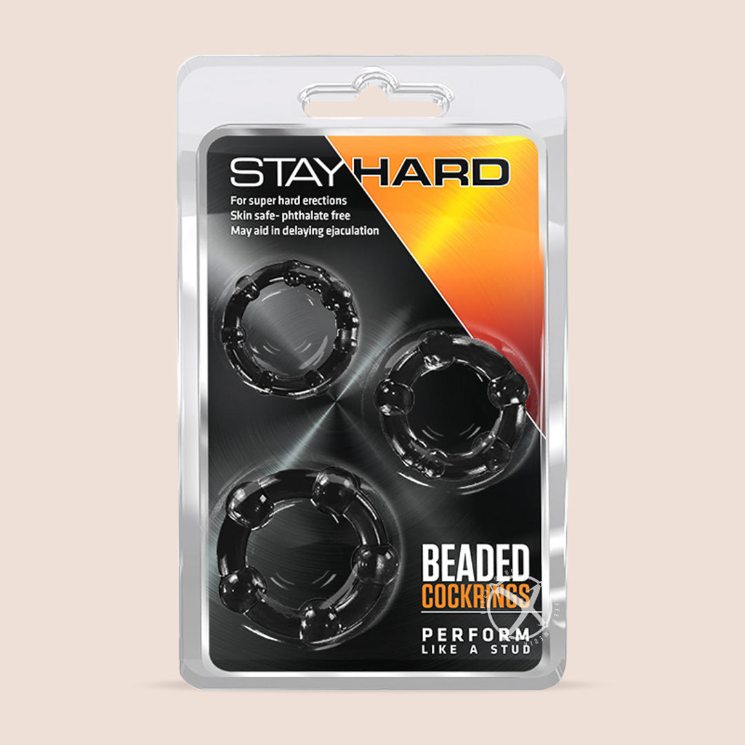 Stay Hard Beaded Cock Rings | 3 sizes per pack