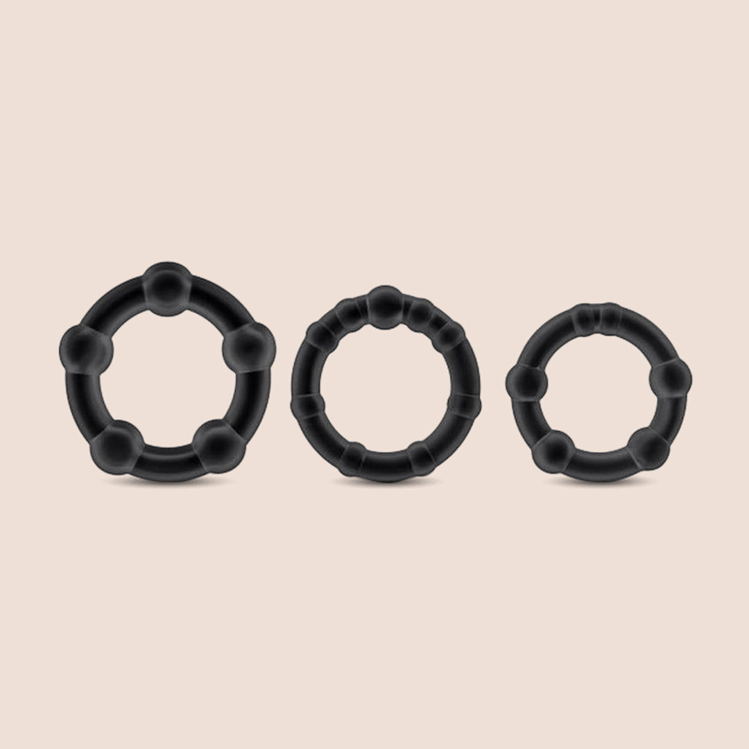Stay Hard Beaded Cock Rings | 3 sizes per pack