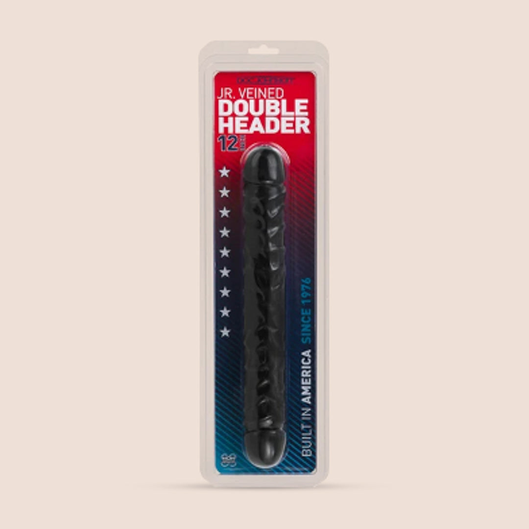 Jr. Veined Double Header | 12" double dildo with realistic heads