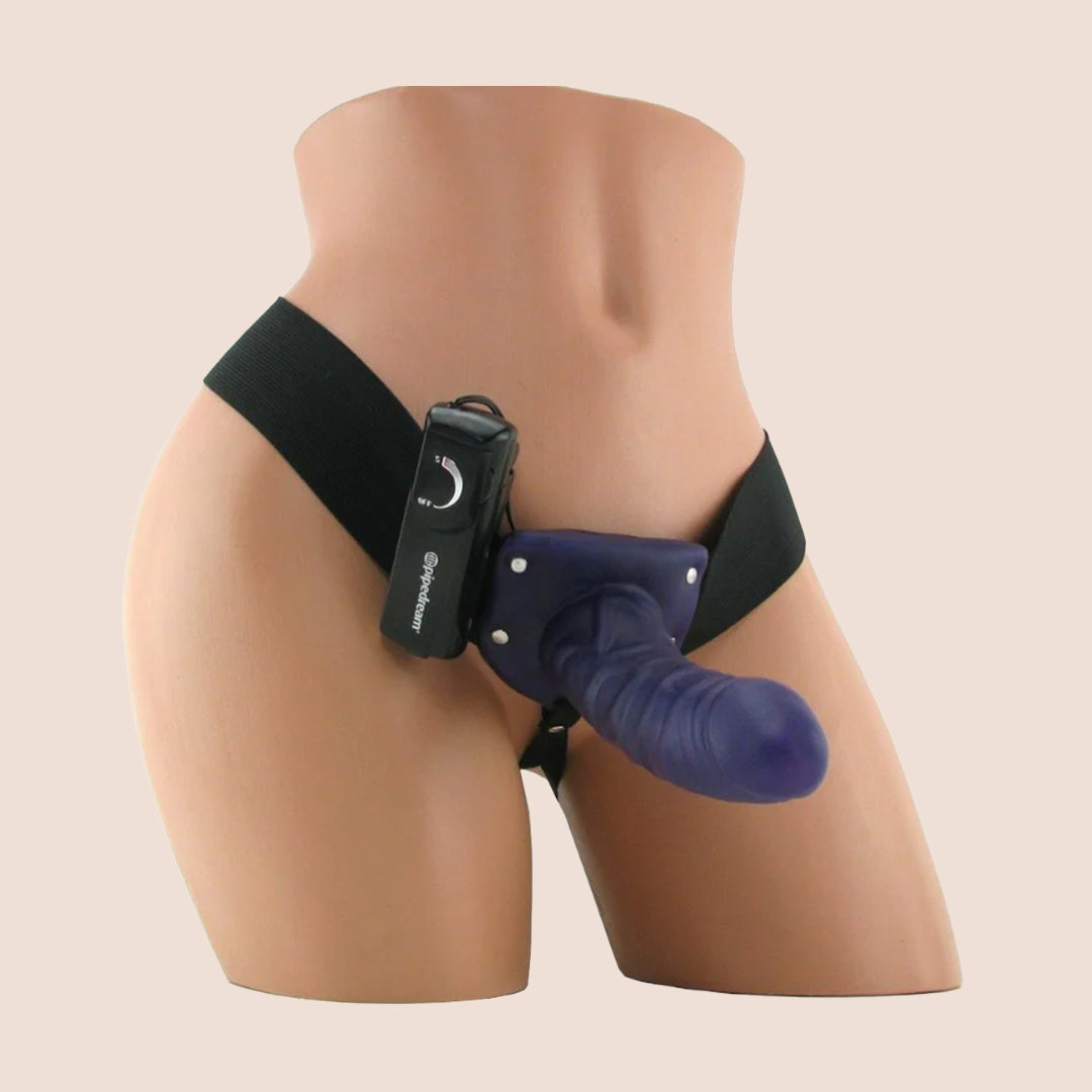Fetish Fantasy For Him Or Her Vibrating Hollow Strap-on | comfortable elastic harness