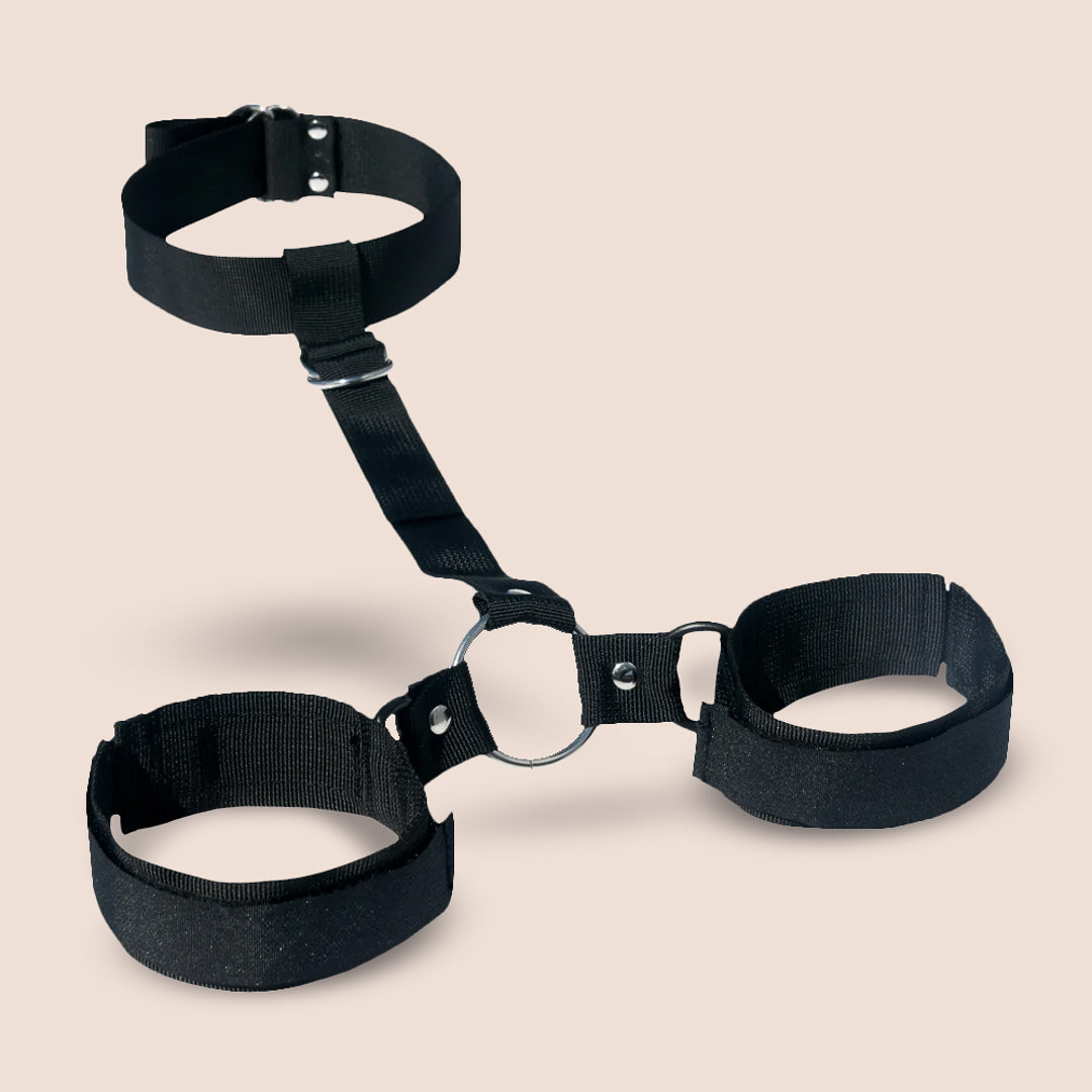 Sex & Mischief Shadow Neck & Wrist Restraint | adjustable hook & loop closure