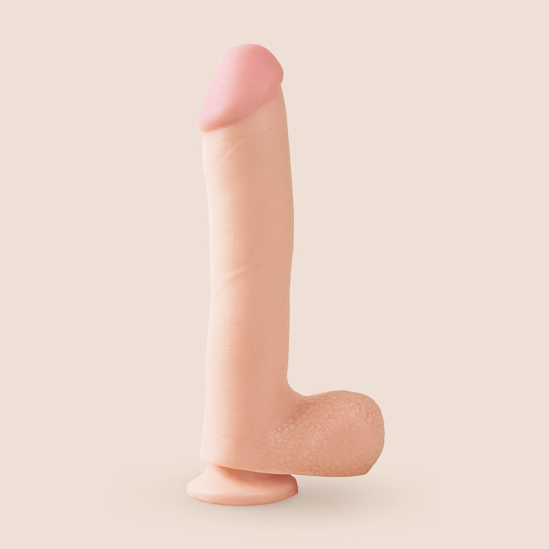Basix 10 Inches Dong with Suction Cup | flexible and firm dildo