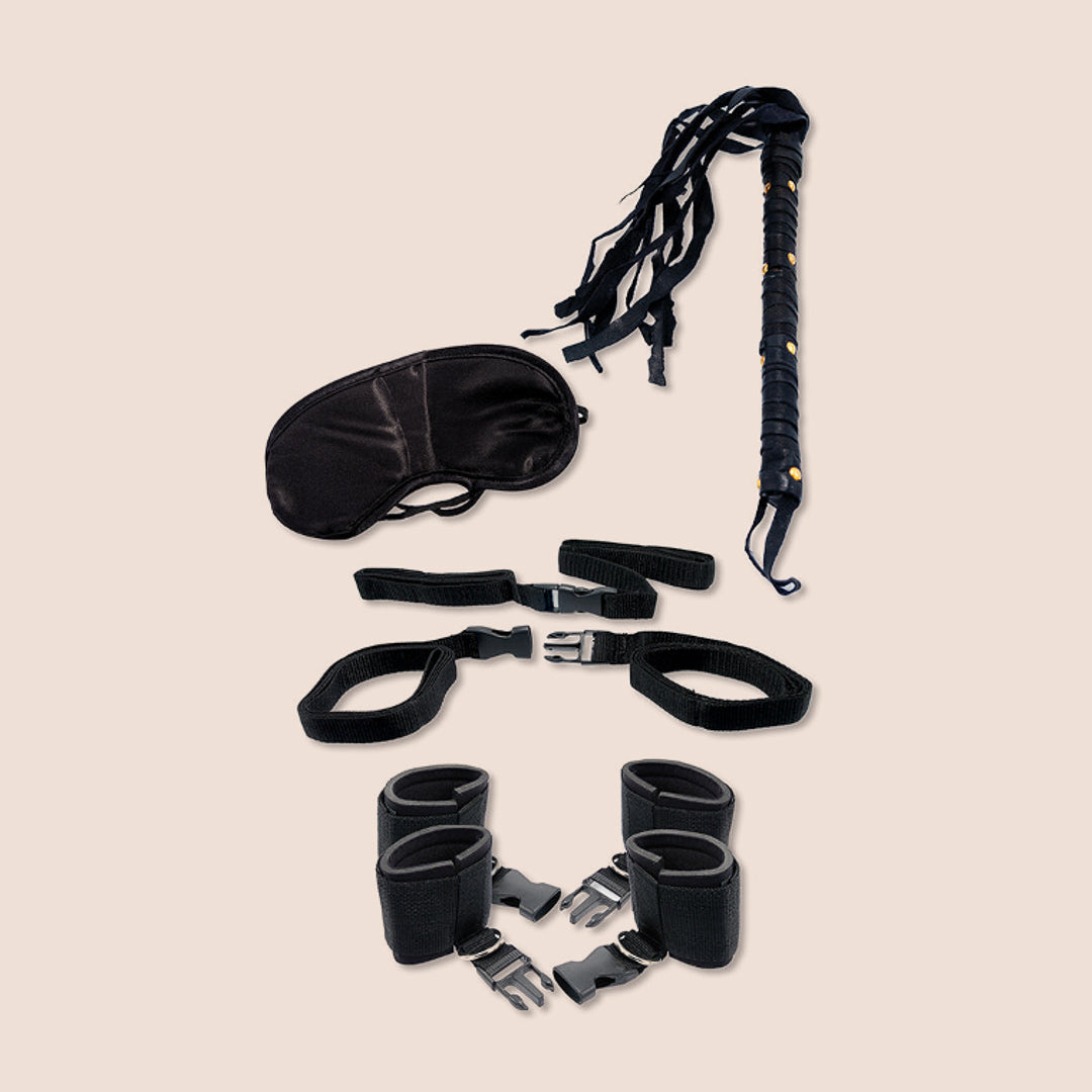 Fetish Fantasy Series Bedroom Bondage Kit | restraints, whip and love mask kit