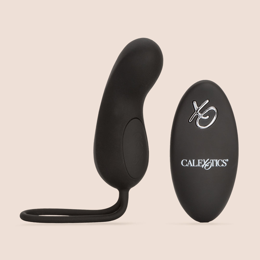 CalExotics Silicone Remote Rechargeable Curve | silicone curved panty vibe with remote