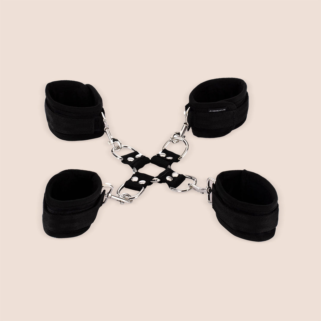 Sportsheets 5 Piece Hog Tie & Cuff Set | four detachable cuffs