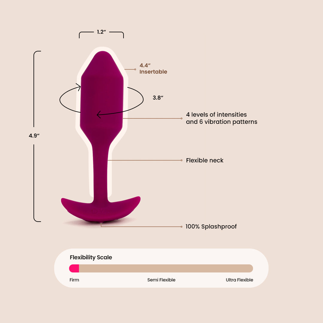 b-Vibe vibrating snug plug 2 | rechargeable vibrating weighted silicone