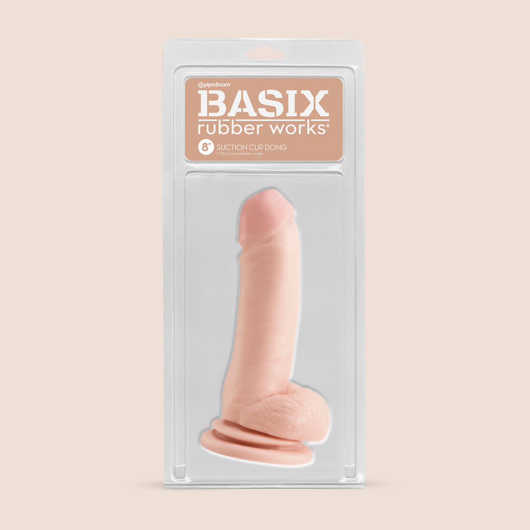 Basix 8" Suction Cup Dong | flexible and firm dildo