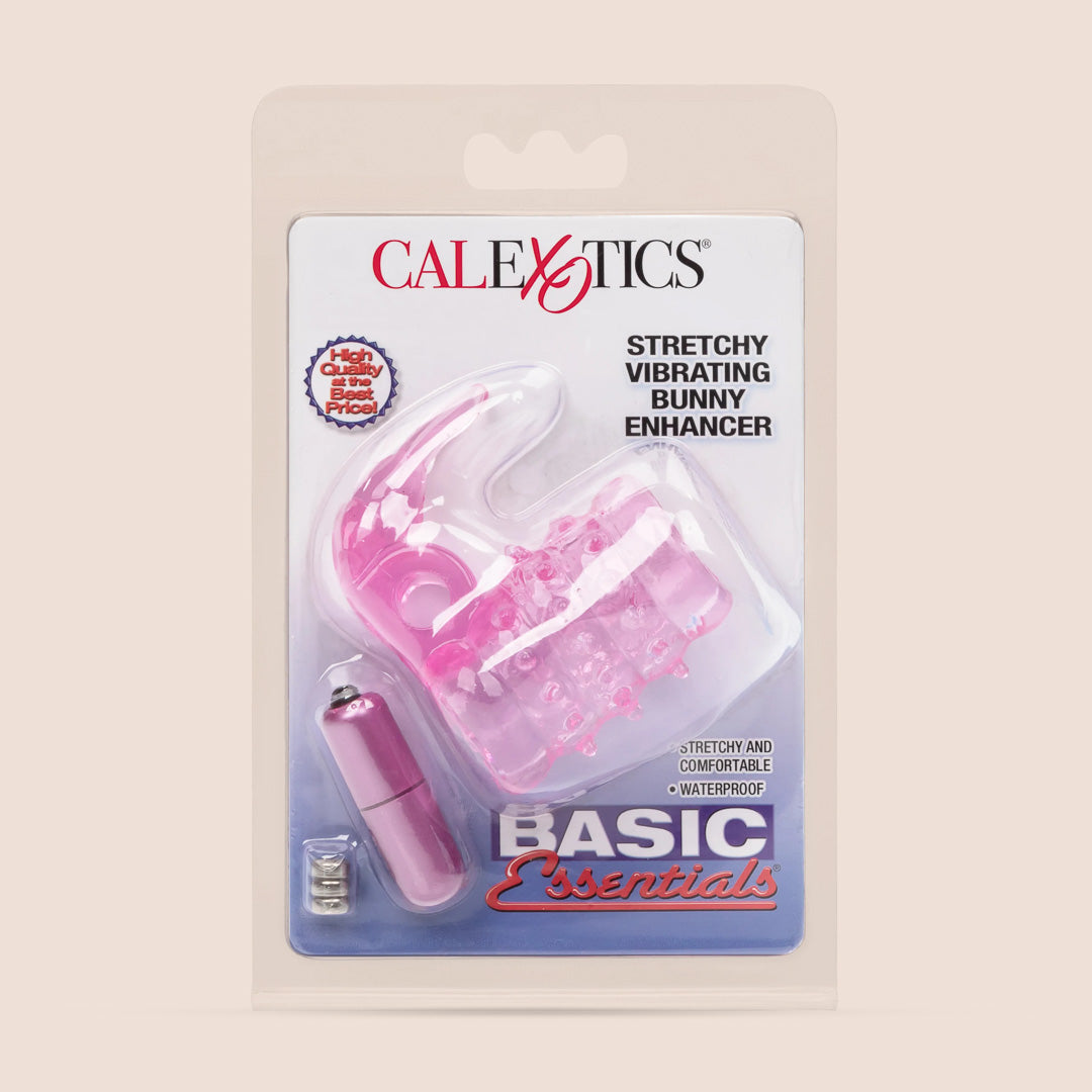 CalExotics Basic Essentials® Stretchy Vibrating Bunny Enhancer™ | vibrating sleeve